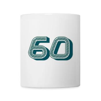 60. 60 JAHRE. 60. JAHRESTAG. 60. GEBURTSTAG. - Tasse - Weiß - Vorne