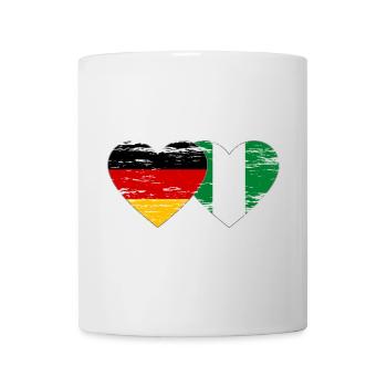 Germany Nigeria flag heart used - Mug - white - Front