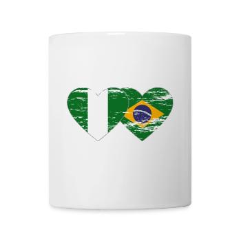 Nigeria Brazil Flag Heart used - Mug - white - Front