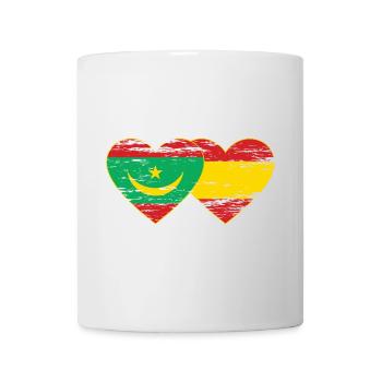 Mauritanie Espagne drapeau coeur utilisé - Mug blanc - blanc - Devant