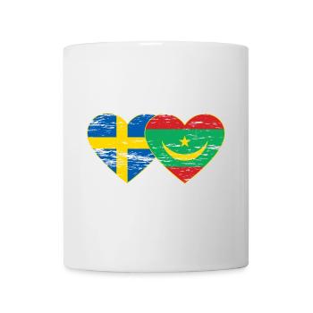 Suède Mauritanie Drapeau Coeur Utilisé - Mug blanc - blanc - Devant