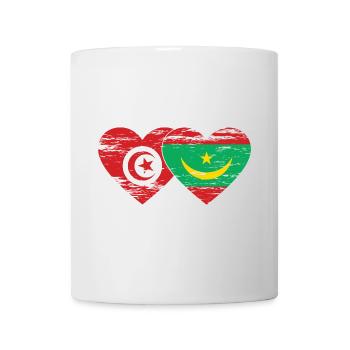 Tunisie Mauritanie Drapeau Coeur utilisé - Mug blanc - blanc - Devant