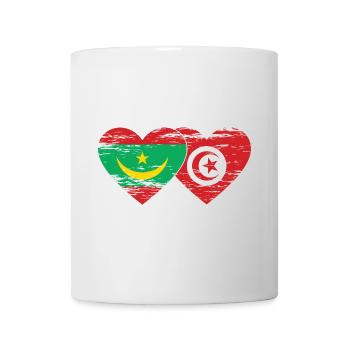 Mauritanie Tunisie drapeau coeur utilisé - Mug blanc - blanc - Devant