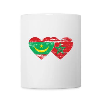 Mauritania Morocco Flag Heart used - Mug - white - Front