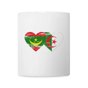 Algerien Mauretanien Flagge Herz used - Tasse - Weiß - Vorne