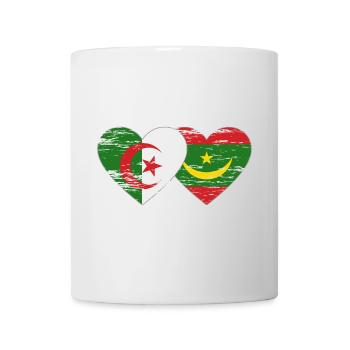 Algérie Mauritanie Drapeau Coeur utilisé - Mug blanc - blanc - Devant