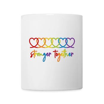 Plus forts ensemble pour le Mois de la fierté des Cœurs Arc-en-ciel - Mug blanc - blanc - Devant