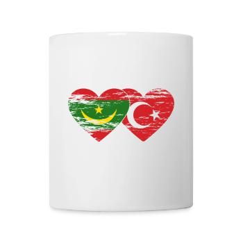 Mauritanie Turquie Drapeau Coeur Utilisé - Mug blanc - blanc - Devant