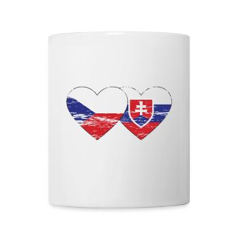 Tschechien Slowakei Flagge Herz used - Tasse - Weiß - Vorne