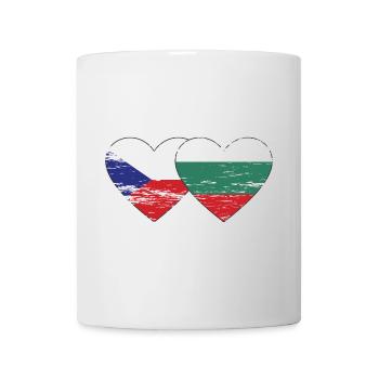 République tchèque bulgare drapeau coeur utilisé - Mug blanc - blanc - Devant