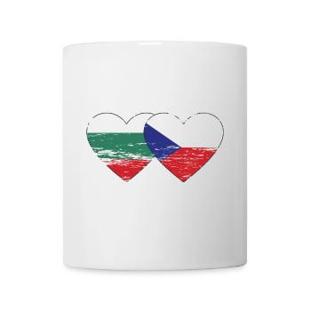 Bulgarie République tchèque Drapeau Coeur utilisé - Mug blanc - blanc - Devant