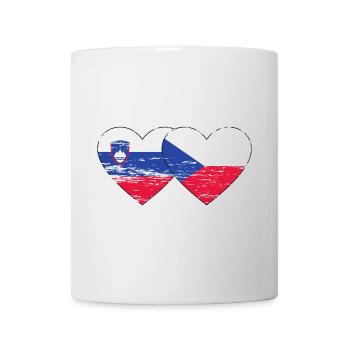 Slovénie République tchèque Drapeau Coeur utilisé - Mug blanc - blanc - Devant