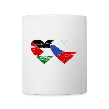 Palestine, République tchèque, drapeau coeur utilisé - Mug blanc - blanc - Devant