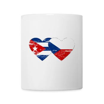 Kuba Tschechien Flagge Herz used - Tasse - Weiß - Vorne