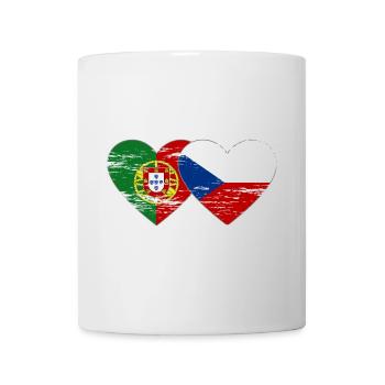 Portugal Drapeau de la République tchèque coeur utilisé - Mug blanc - blanc - Devant