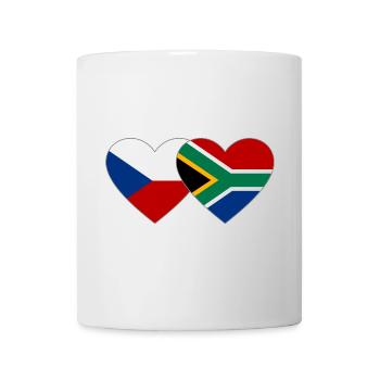 Czech Republic South Africa Flag Heart - Mug - white - Front