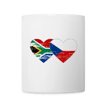 Afrique du Sud République Tchèque Drapeau Coeur Utilisé - Mug blanc - blanc - Devant