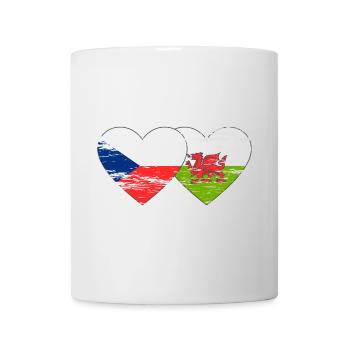 République tchèque Pays de Galles Drapeau Coeur utilisé - Mug blanc - blanc - Devant