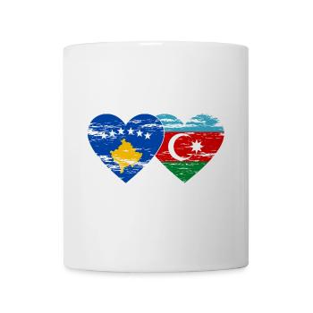 Kosovo Aserbaidschan Flagge Herz used - Tasse - Weiß - Vorne