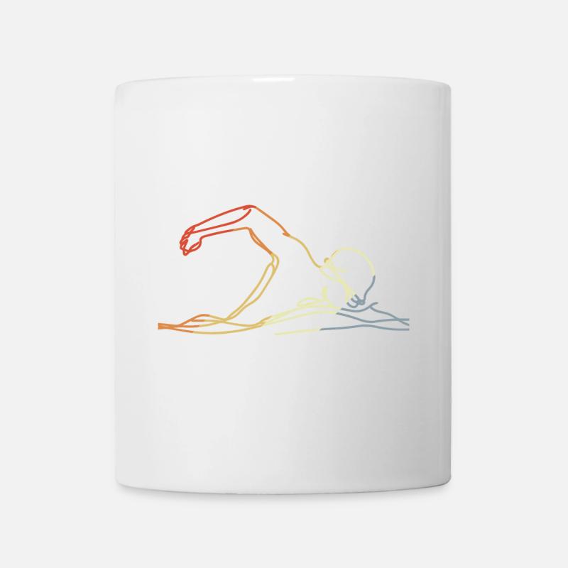 Schwimmen Retro Stil - Tasse - Weiß