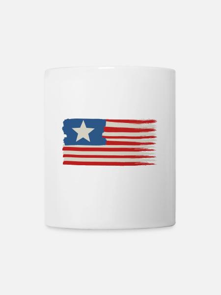 Une étoile Drapeau des États-Unis - Mug blanc - blanc