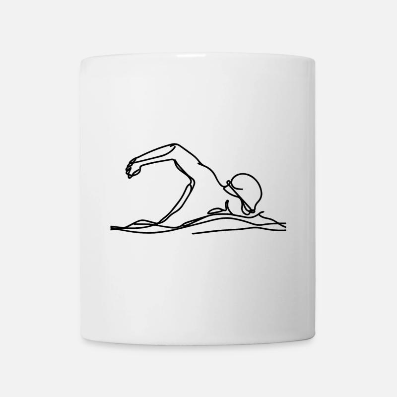 Croquis de natation - Mug blanc - blanc