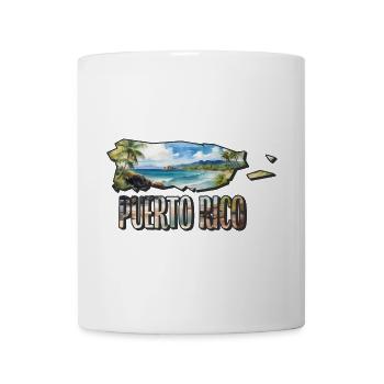 Aquarell Landkarte Puerto Rico - Tasse - Weiß - Vorne