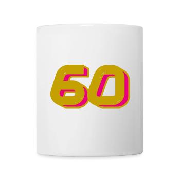 60. 60 ANS. 60e ANNIVERSAIRE. ANNIVERSAIRE 60 ANS. - Mug blanc - blanc - Devant