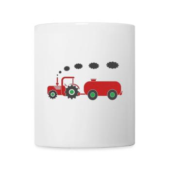 Tracteur amusant avec réservoir pour les enfants - Mug blanc - blanc - Devant