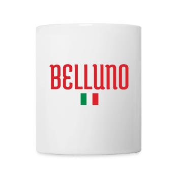 Belluno Italie drapeau-Typographie artistique Design - Mug blanc - blanc - Devant