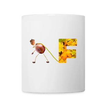 Letter F with chestnut man - Mug - white - Front