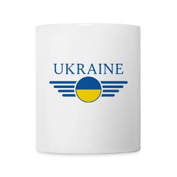 J’aime l’Ukraine, T-shirt design de style élégance - Mug blanc - blanc - Devant