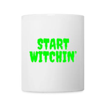 Vert vibrant Sorcière Phrase de début - Mug blanc - blanc - Devant