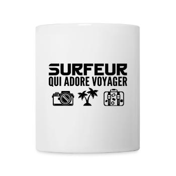 Voyageurs & Surfeurs : Passion & Découverte - Mug blanc - blanc - Devant