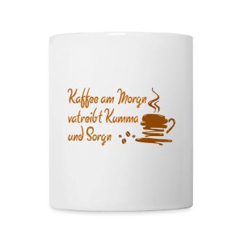 Le café du matin conduit Kumma et Sorgn - Mug blanc - blanc - Devant