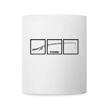 Angler angelt Angelschein "fishing"" Anglermeme - Tasse - Weiß - Vorne