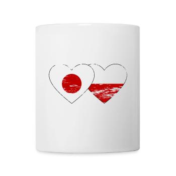 Drapeau du Japon Pologne coeur utilisé - Mug blanc - blanc - Devant