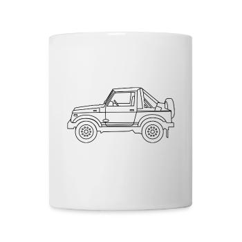 4X4 Auto Umriss - Tasse - Weiß - Vorne