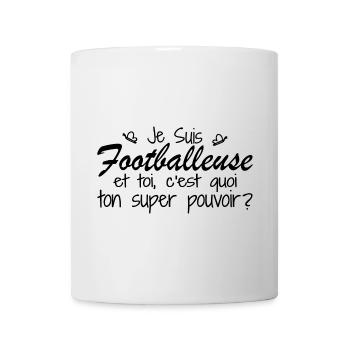 I am a footballer. What's your superpower? - Mug - white - Front