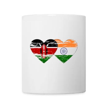 Kenia Indien Flagge Herz used - Tasse - Weiß - Vorne