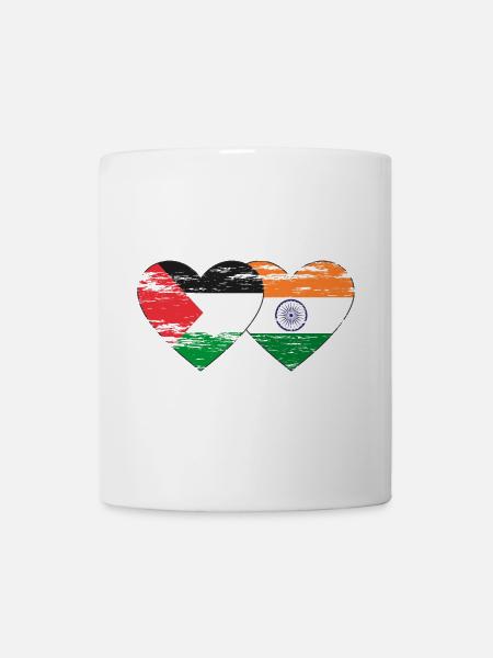 Palestine Inde Drapeau Coeur Utilisé - Mug blanc - blanc