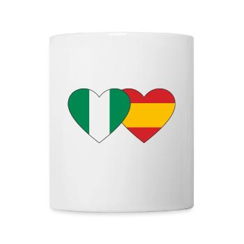 Nigeria Espagne Drapeau Coeur - Mug blanc - blanc - Devant