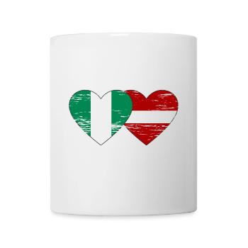 Drapeau du Nigeria Lettonie coeur utilisé - Mug blanc - blanc - Devant