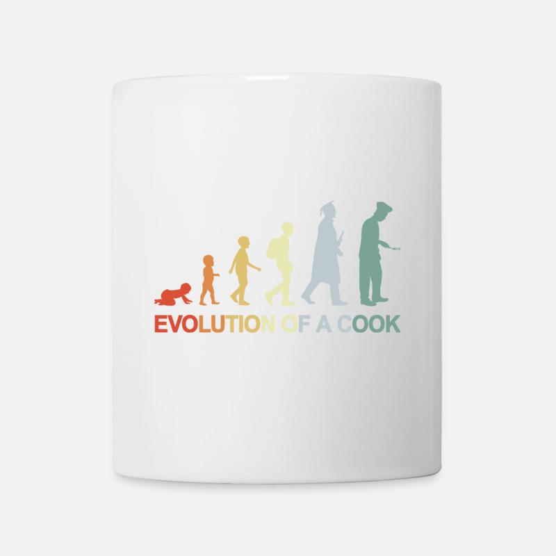 Evolution Of A Cook - Tasse - Weiß