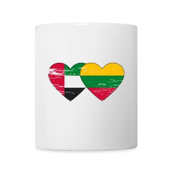 Vereinigte Arabische Emirate Litauen Flagge Herz - Tasse - Weiß - Vorne