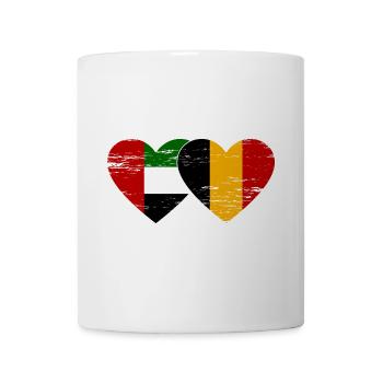 Vereinigte Arabische Emirate Belgien Flagge Herz - Tasse - Weiß - Vorne