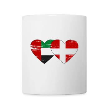 Vereinigte Arabische Emirate Dänemark Flagge Herz - Tasse - Weiß - Vorne