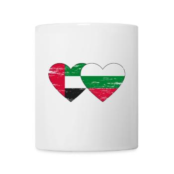 Émirats arabes unis Bulgarie Drapeau Coeur - Mug blanc - blanc - Devant
