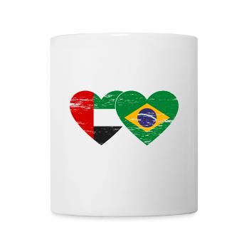 Émirats arabes unis Brésil Drapeau Coeur - Mug blanc - blanc - Devant