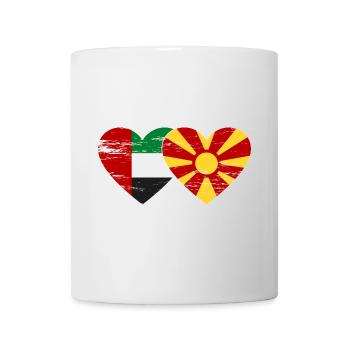 Vereinigte Arabische Emirate Mazedonien Flagge - Tasse - Weiß - Vorne